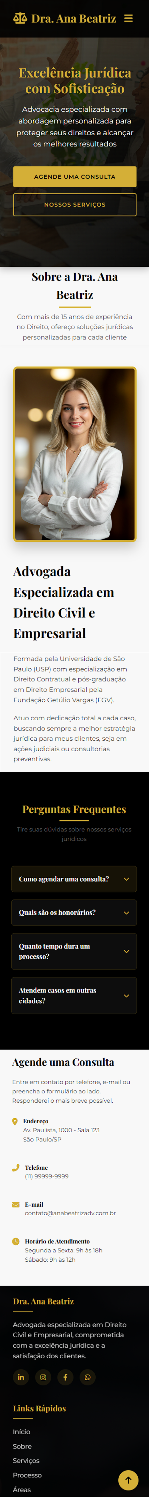 Screenshot of a Lawyer's Landing Page